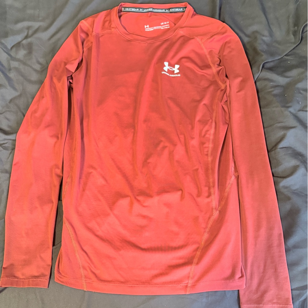 Under Armour HeatGear Compression Top in Deep Red